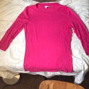 Hot pink Halogen 3/4 sleeve sweater, acceptable condition